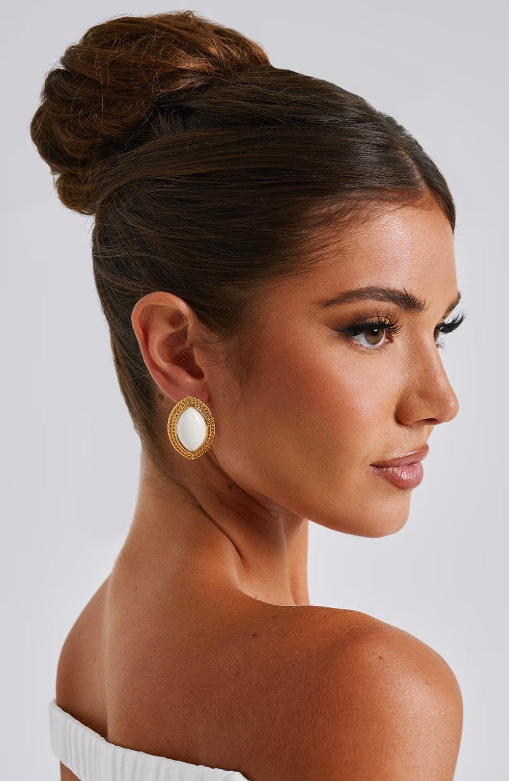 Pendientes Aura Ivory & Gold — detalle
